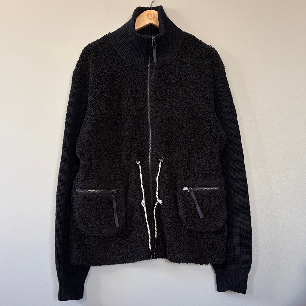 Varley Westwood Fleece Jacket Size Medium Black Teddy Sherpa